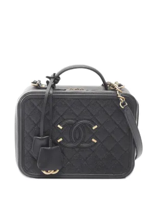 CHANEL Pre-Owned 2019 ラージ キャビア CC フィリグリー バニティ