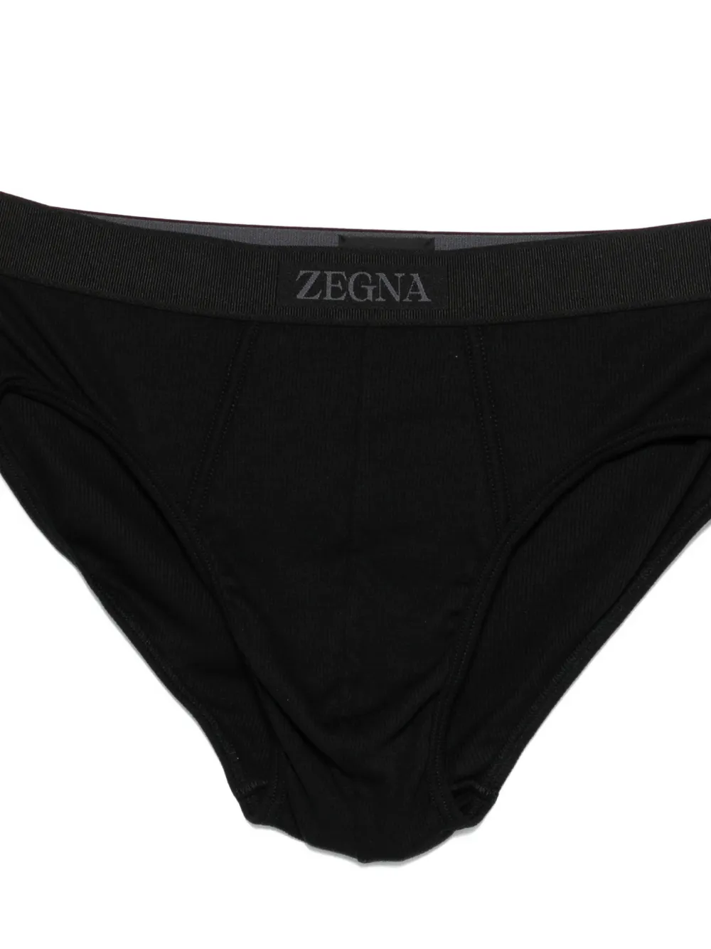  Zegna Logo-waistband Briefs - Black 