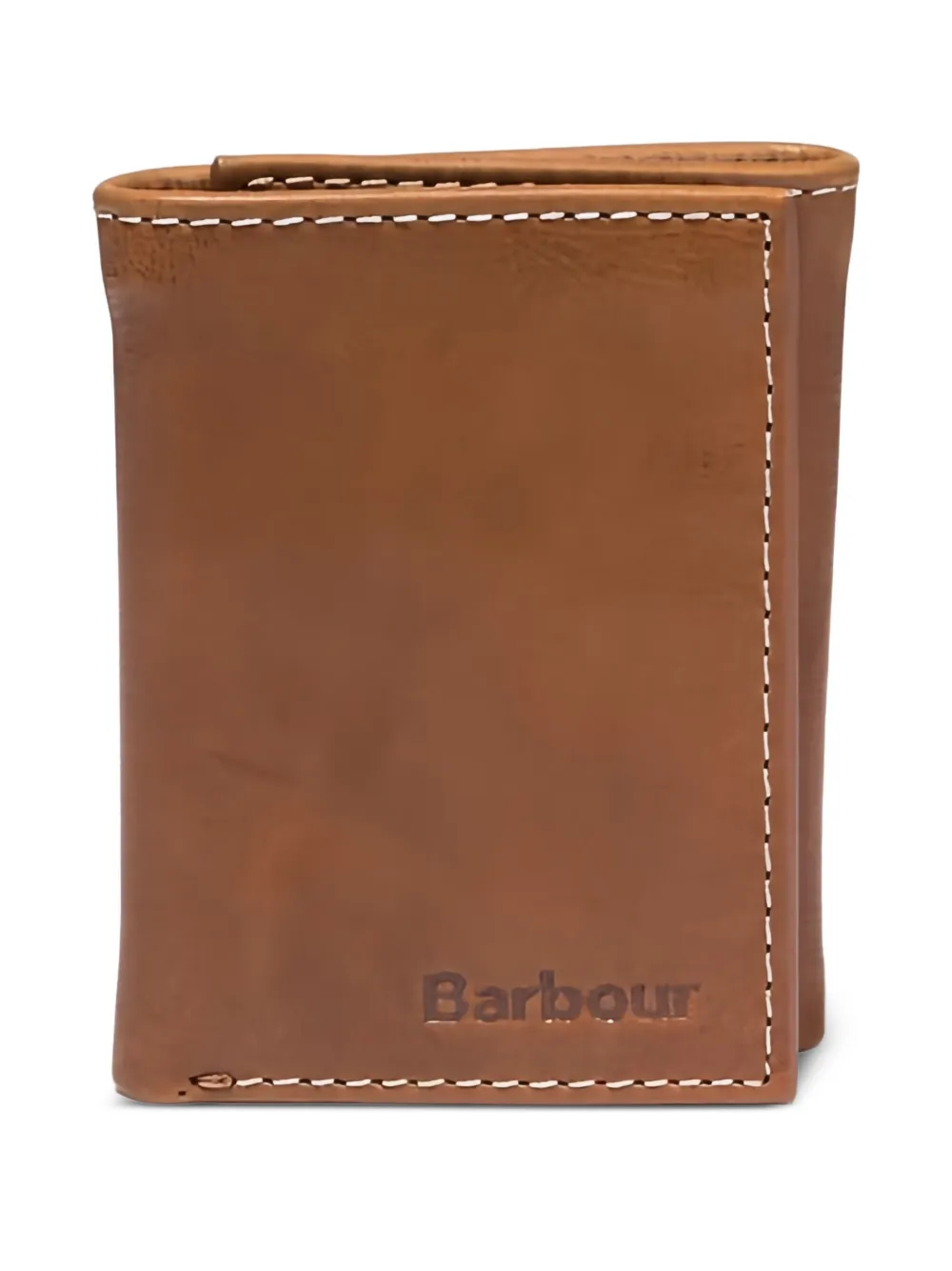 Barbour Bywell stitched-leather bi-fold wallet | Braun | Image 1