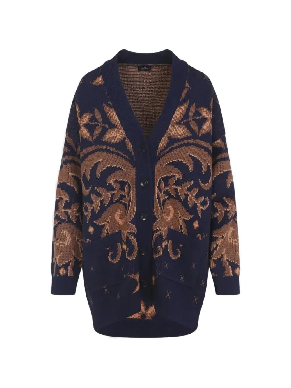 ETRO cabled sleeves knitted cardigan - Blu