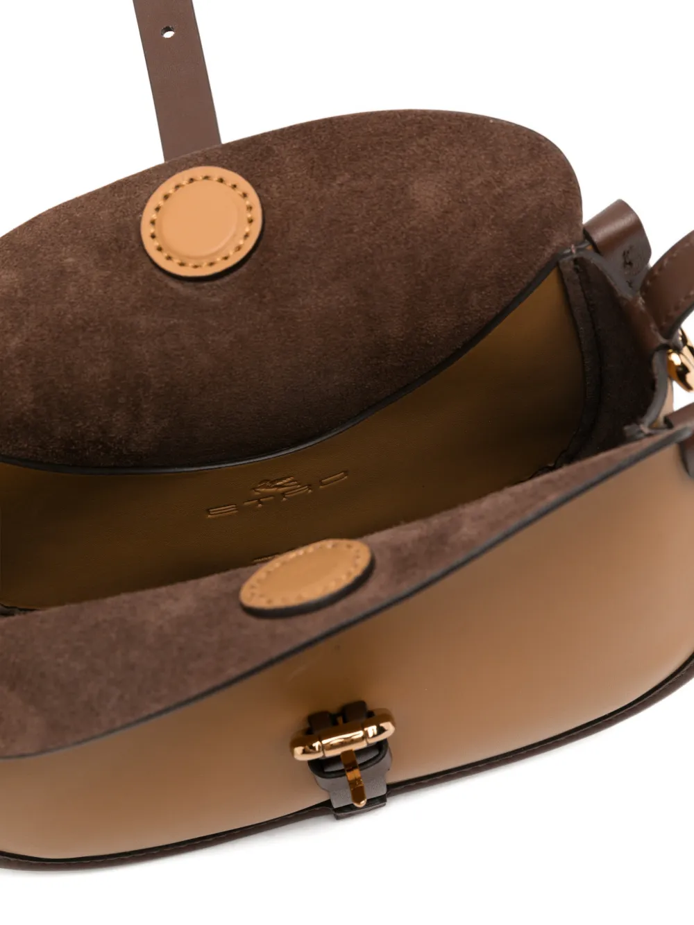 ETRO Buckle leren crossbodytas Bruin