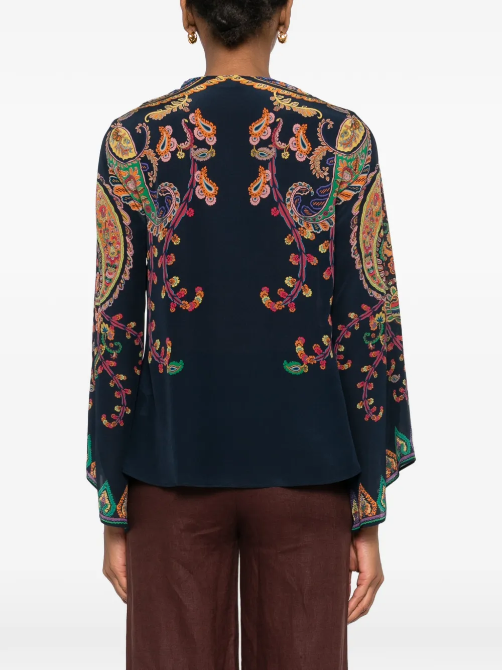 ETRO Blouse met paisley-print Blauw