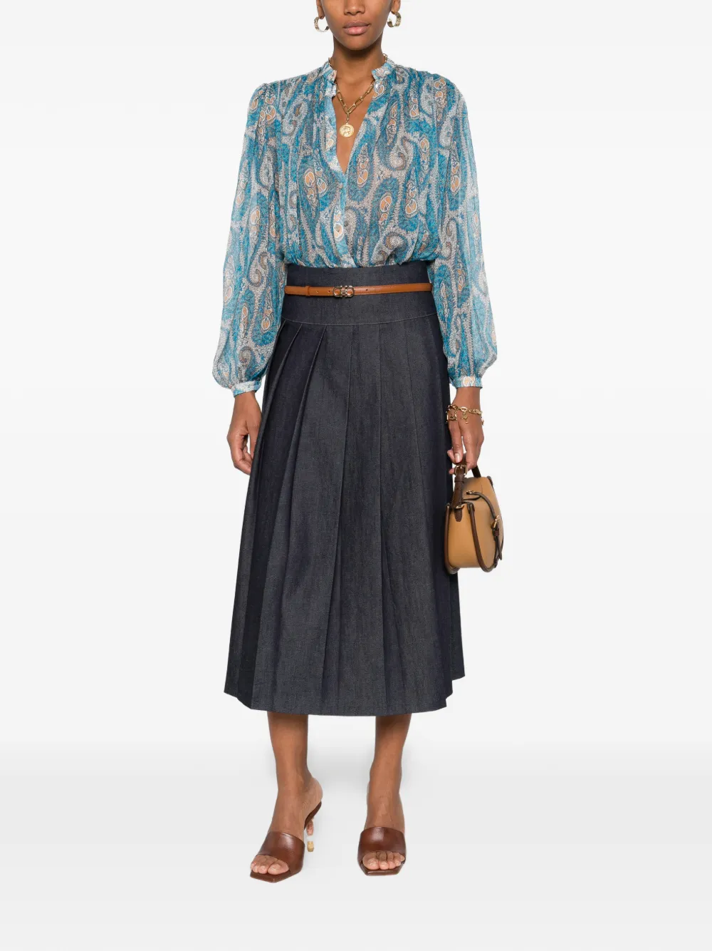 ETRO Paisley Fant silk blouse - Blauw
