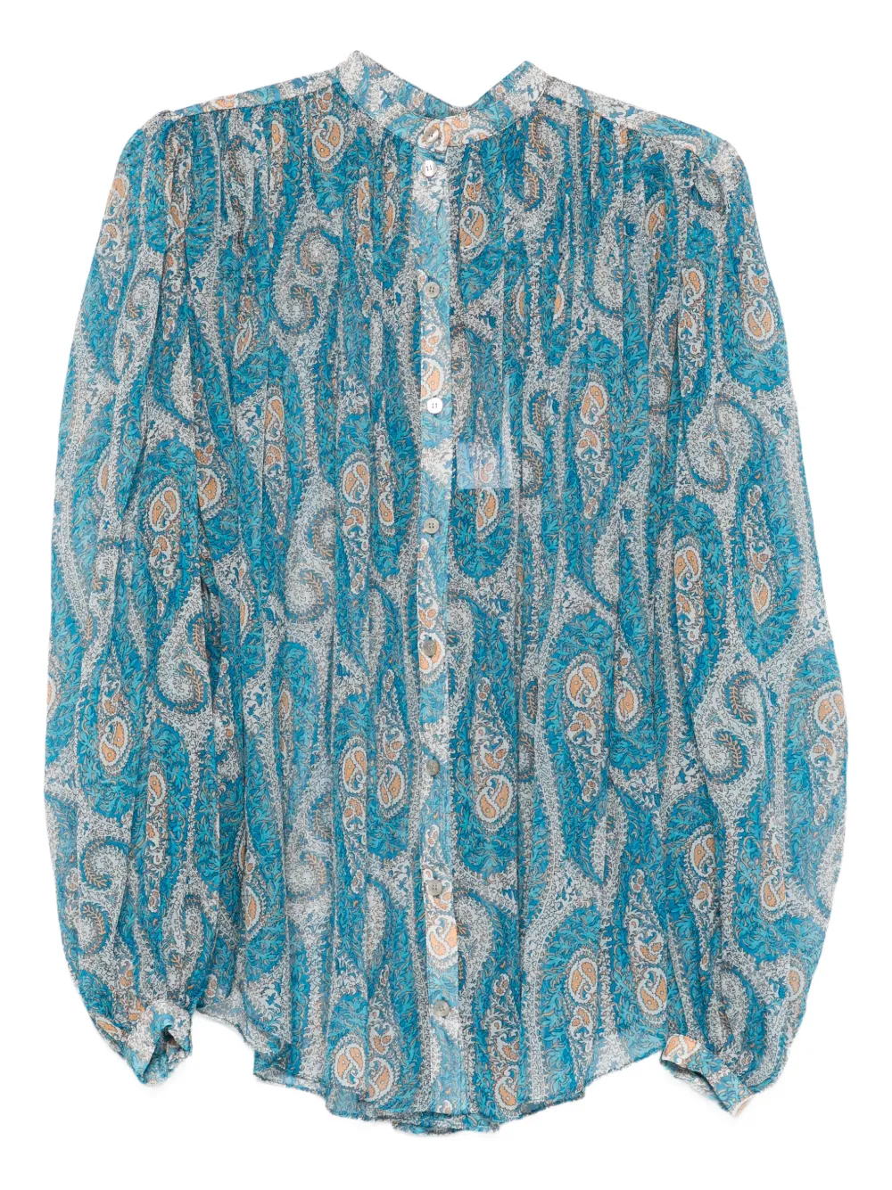 Etro Paisley Fant Silk Blouse In Blue