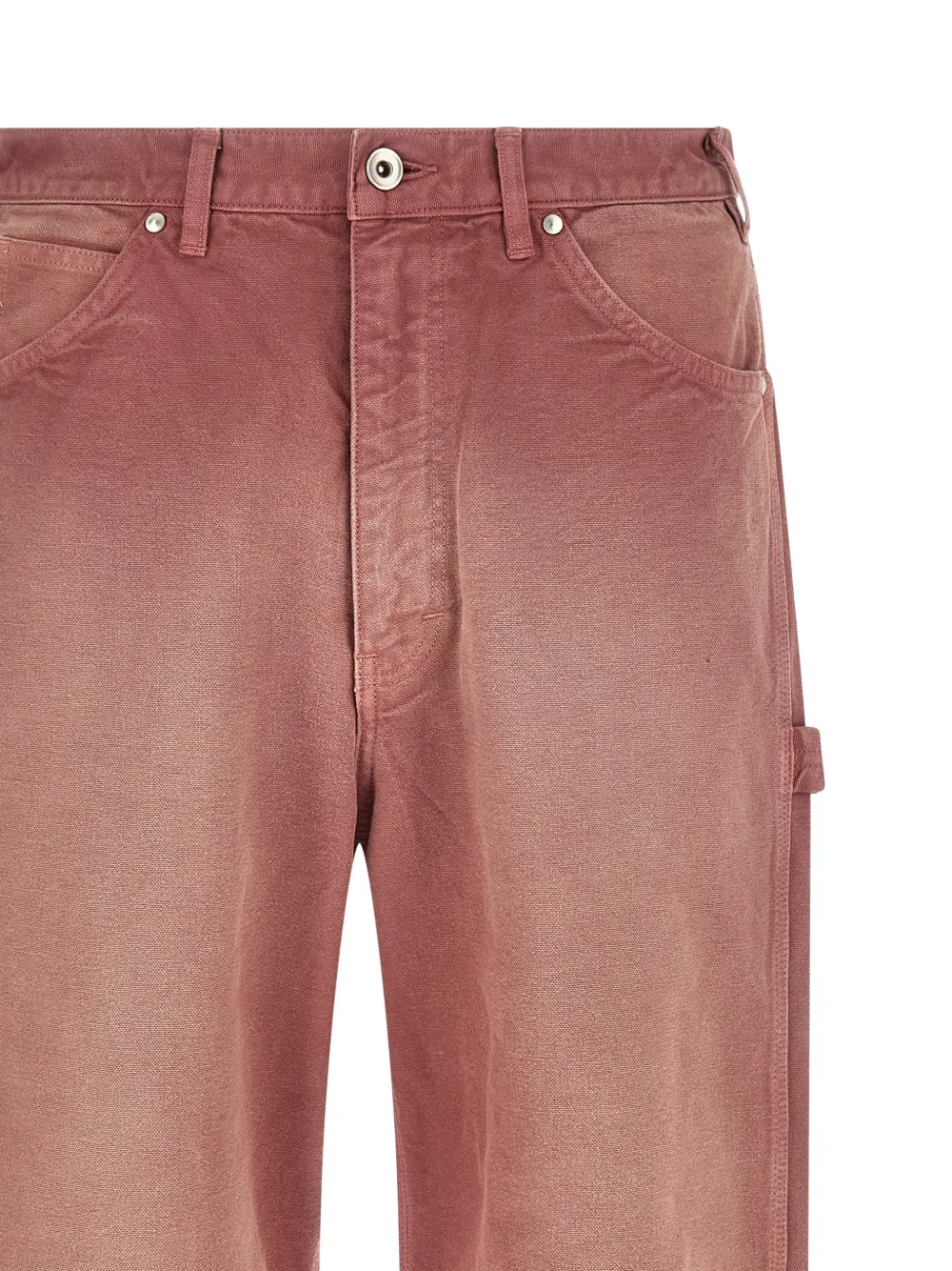 Auralee Garment-dyed Workwear Trousers In Red