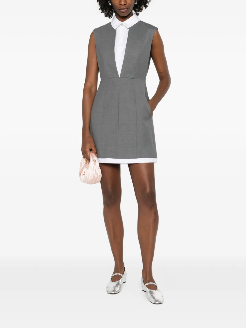 Maje panelled mini dress - Grijs