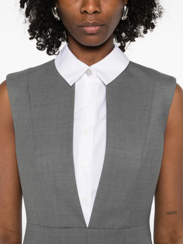 Maje Panelled Mini Dress | Grey | FARFETCH