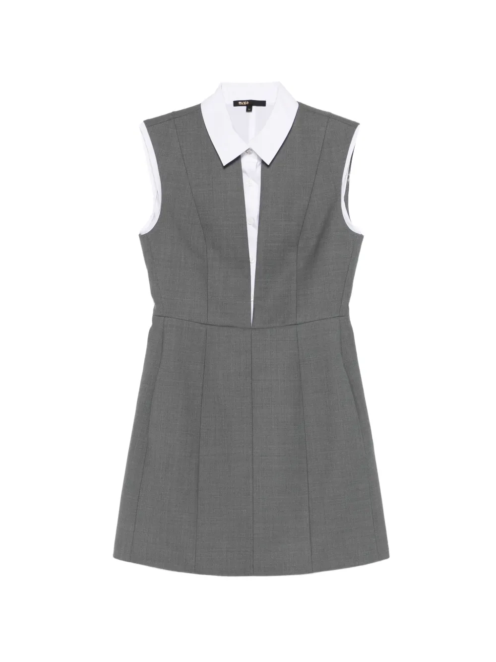Maje panelled mini dress - Grigio
