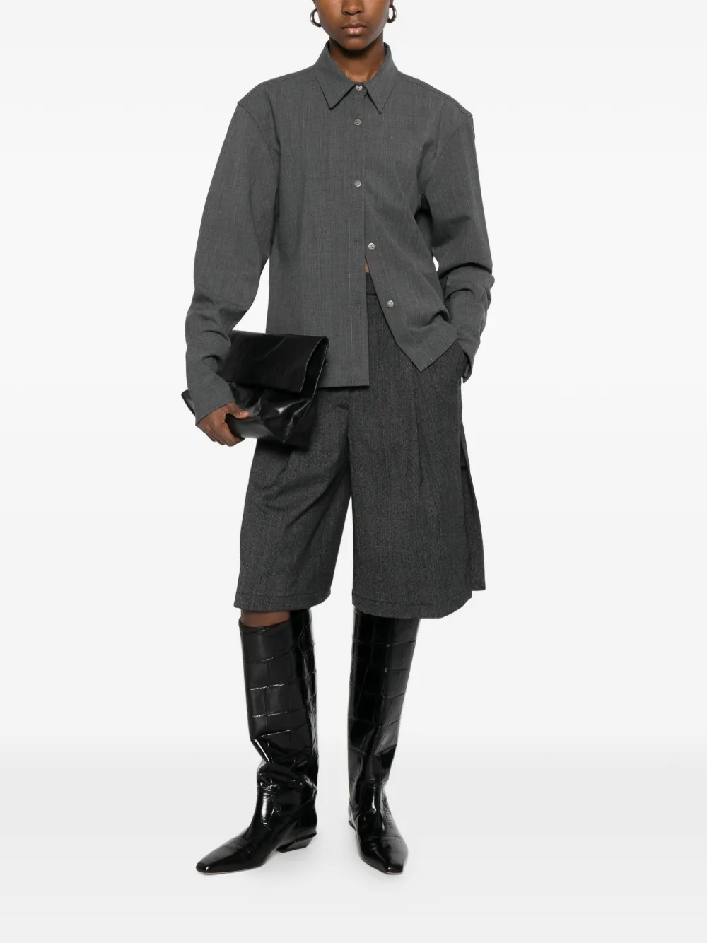 THELATEST pleated tailored shorts - Grijs