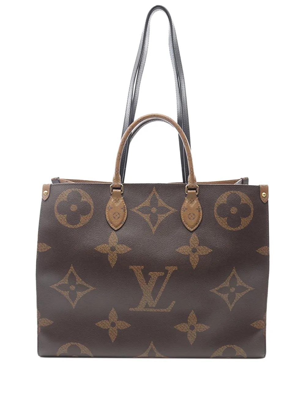 Louis Vuitton Pre-Owned 2021 Monogram Reverse Giant OnTheGo GM satchel - Marrone