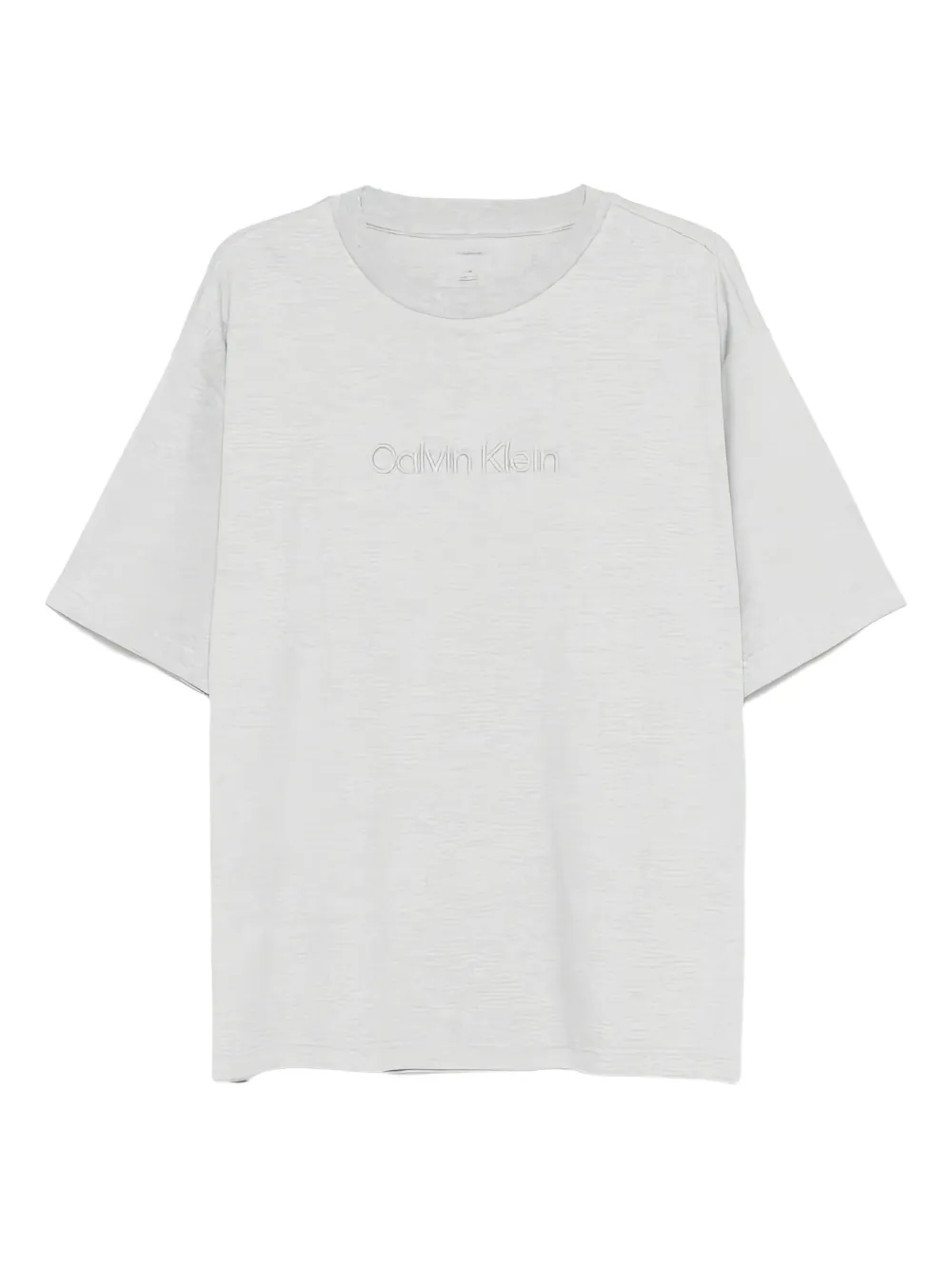 Calvin Klein Logo-embroidered T-shirt In Gray