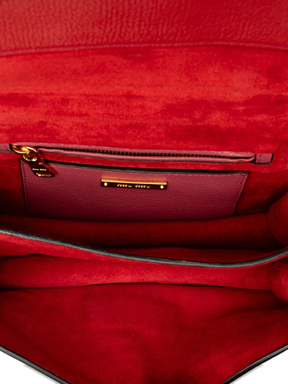 Pre-owned Miu Miu 2010-2025 Bicolor Goatskin Madras Crossbody Bag In Red