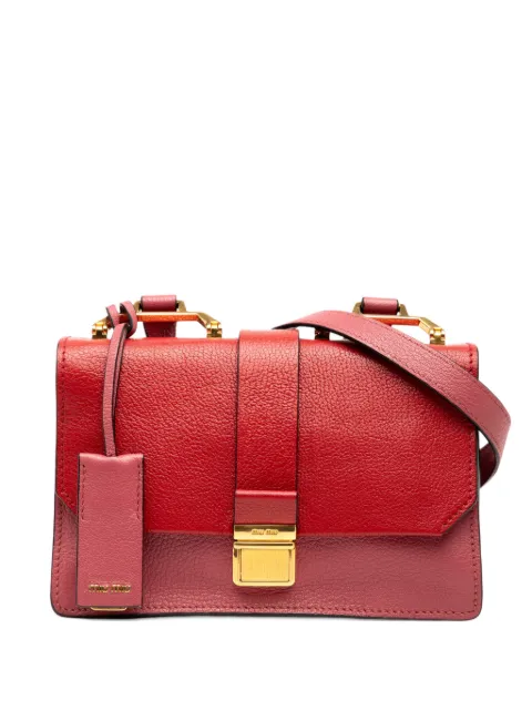 Miu Miu Pre-Owned 2010-2025 Bicolor Goatskin Madras crossbody bag