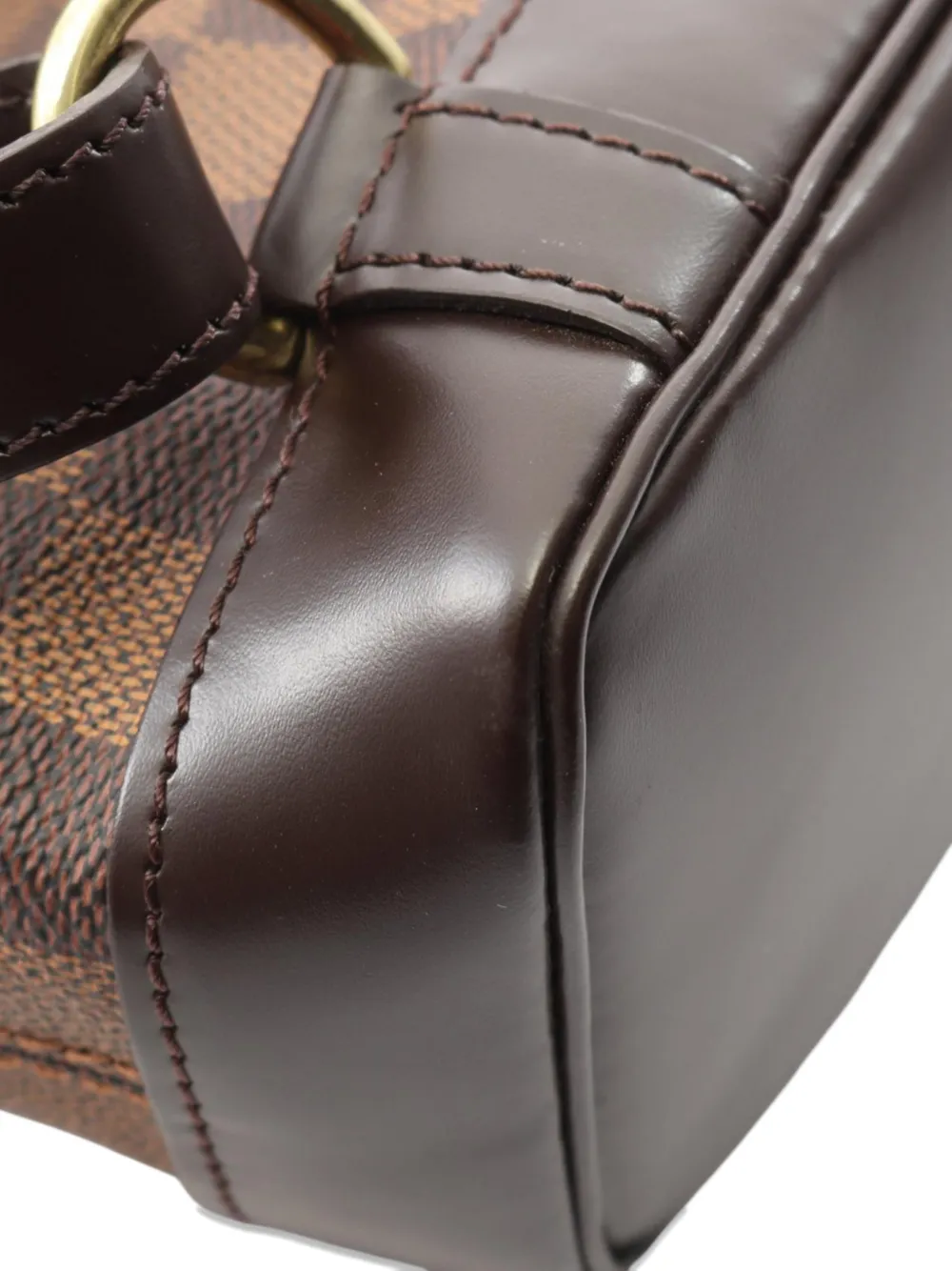 Pre-owned Louis Vuitton 1999 Damier Ebene Soho Backpack In Brown