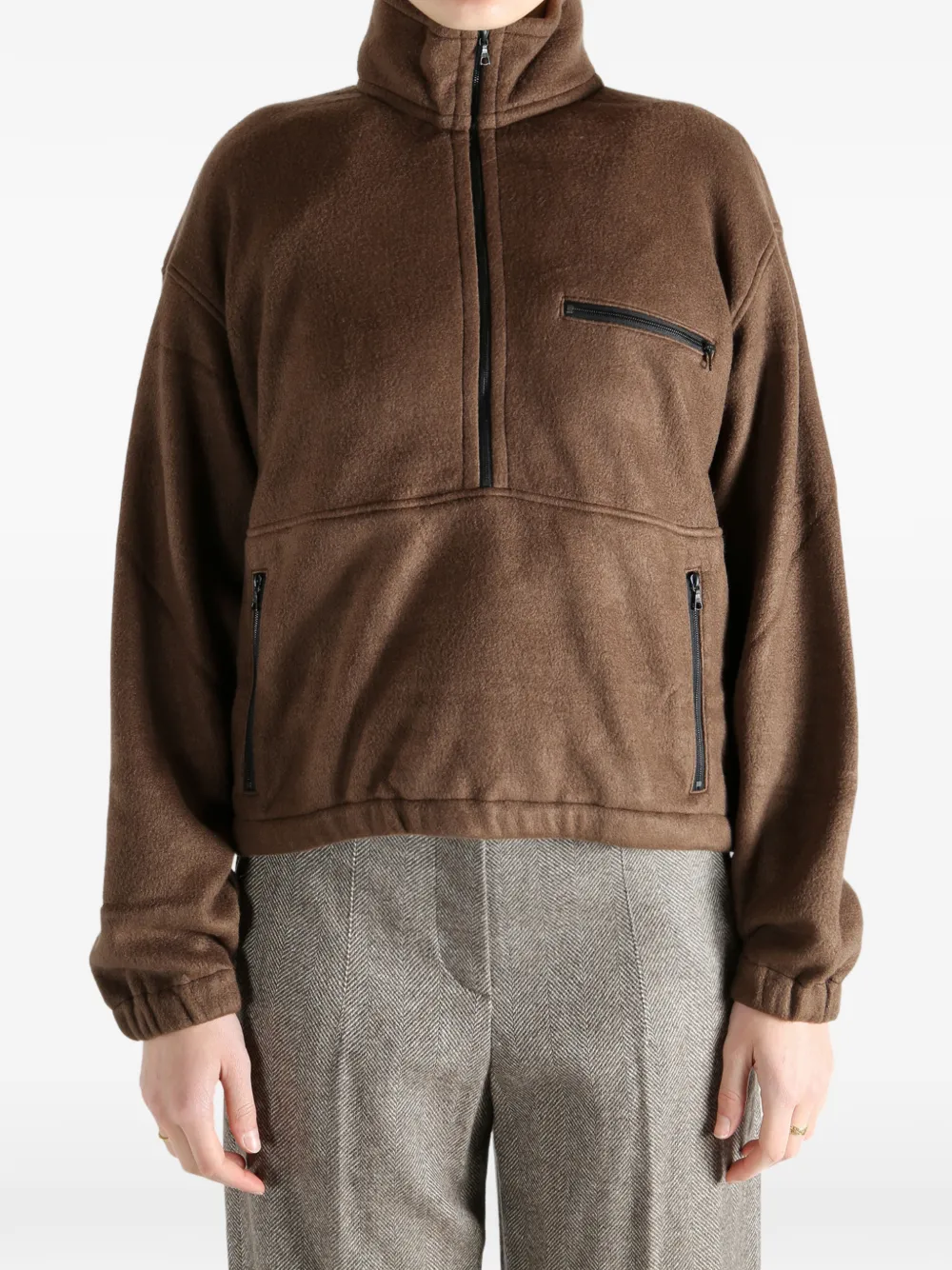  Auralee Half-zip Fleece Sweatshirt - Brown 