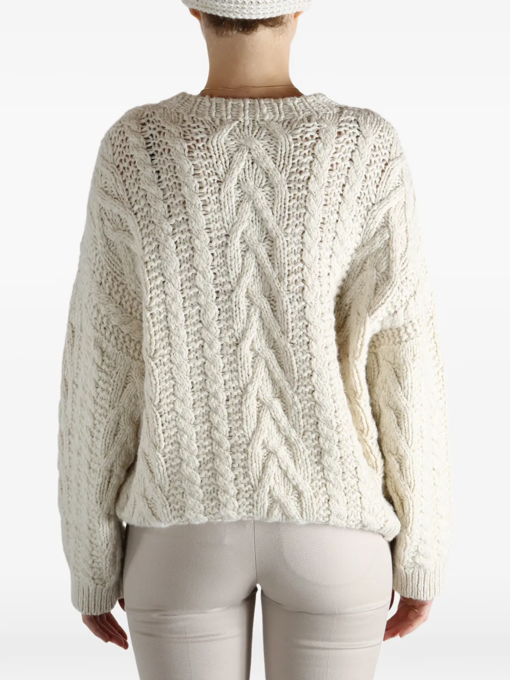 Brunello Cucinelli Kabelgebreide trui Beige