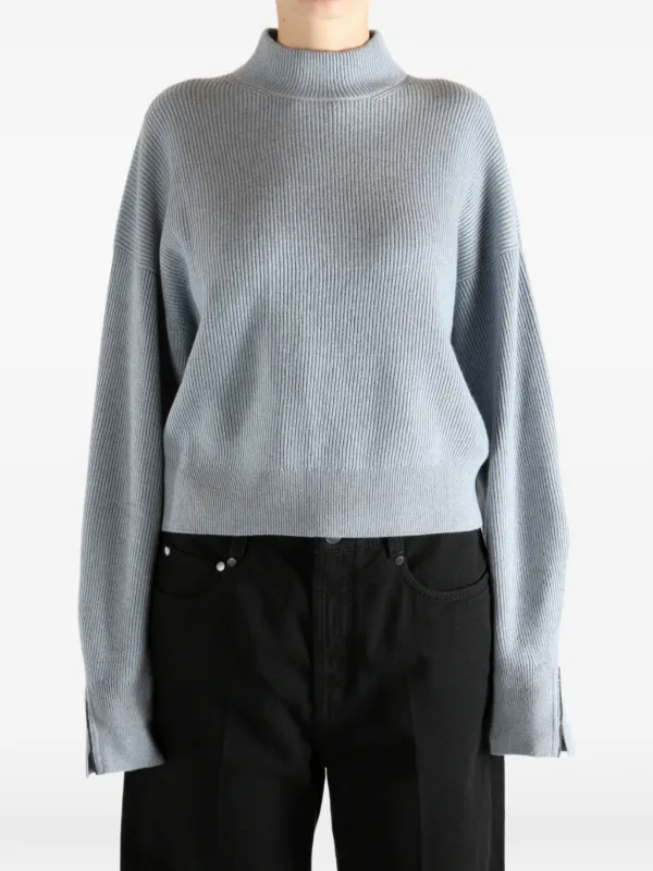 Brunello Cucinelli mock-neck Sweater | Blue | FARFETCH ZA