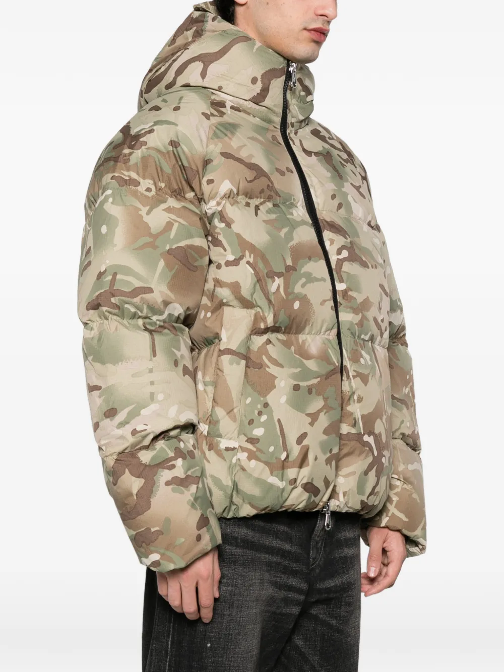  Cole Buxton Camouflage Hooded Jacket - Green 