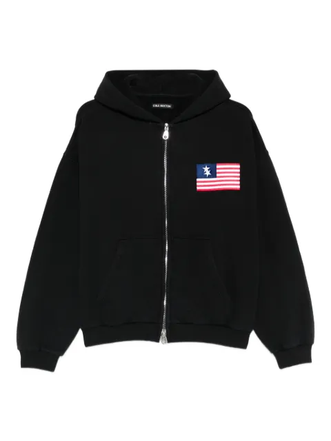 COLE BUXTON hoodie con cierre y aplique de bandera