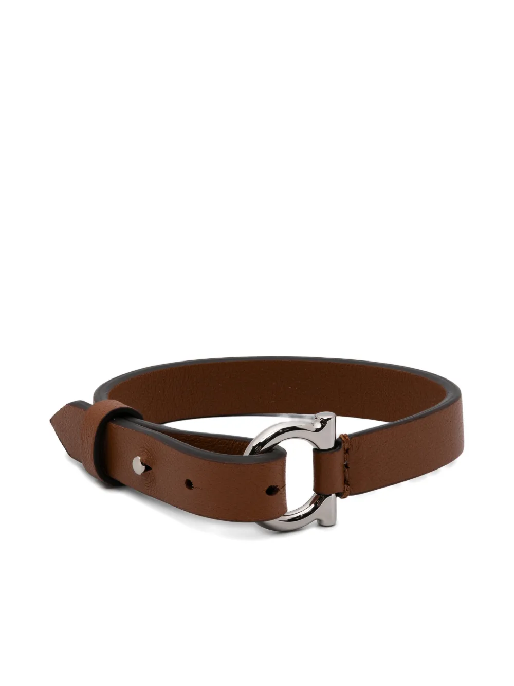 Ferragamo buckle leather bracelet - Marrone