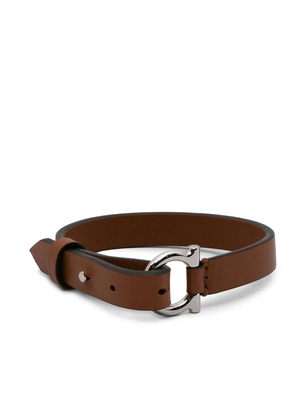 Ferragamo buckle leather bracelet - Marrone