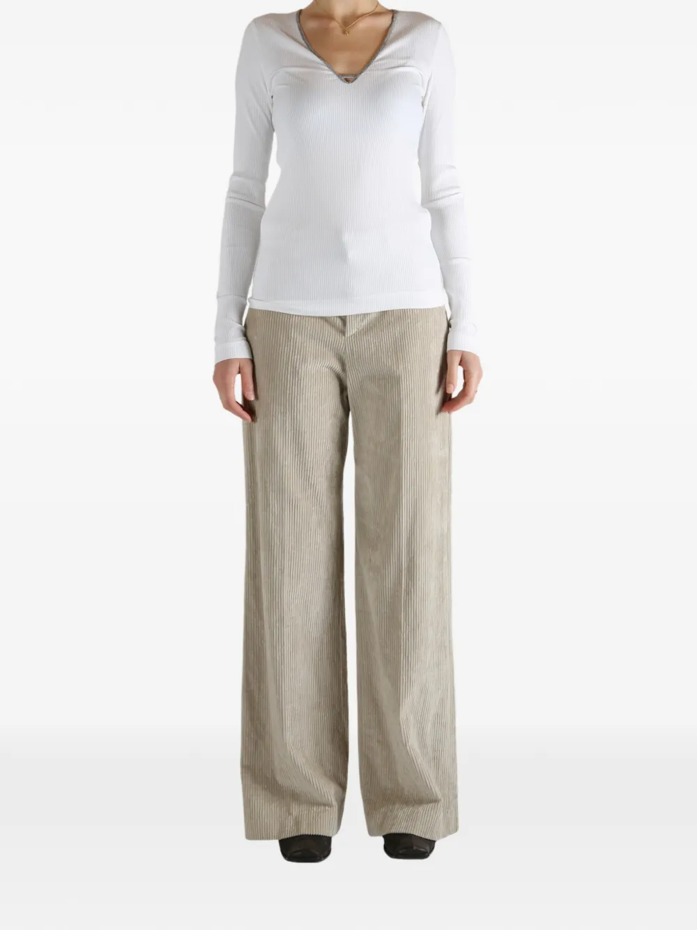 Brunello Cucinelli playera manga larga con cuello en V | Playeras y jerséis | Image 2