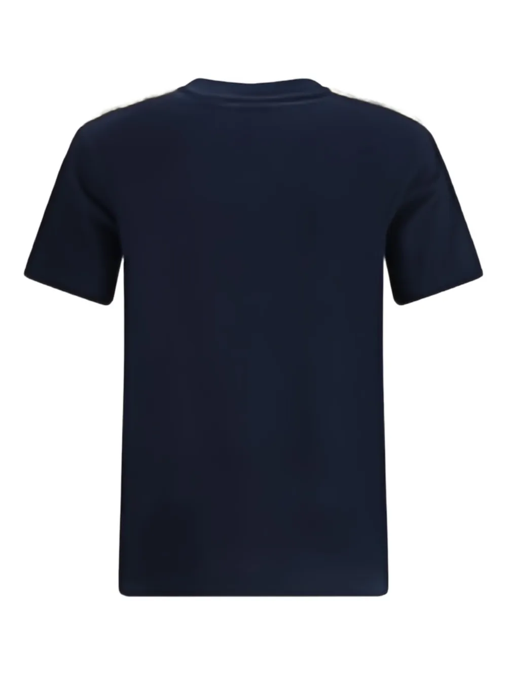 Burberry crew-neck check-stripe T-shirt - Blauw