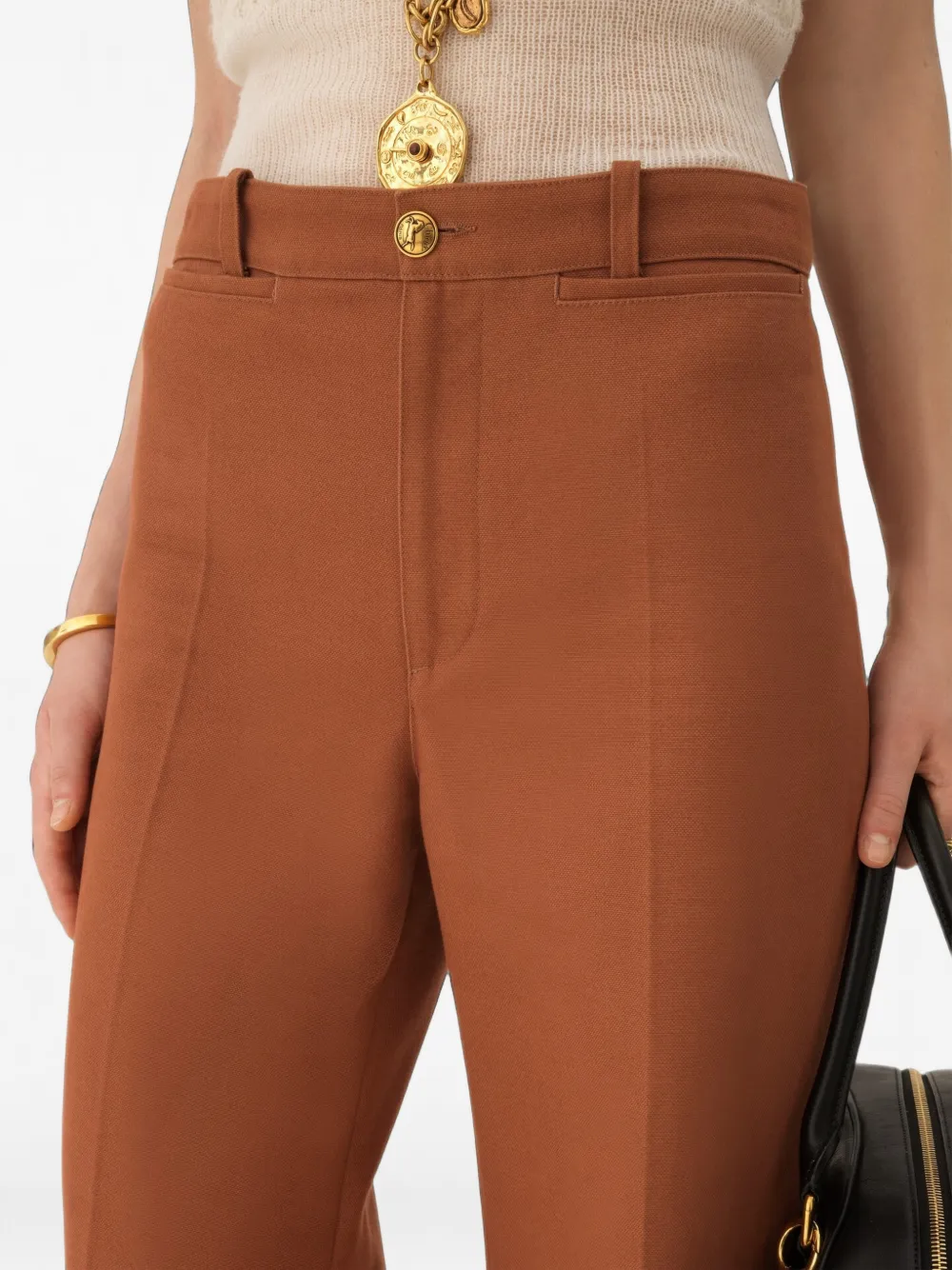 Chloé Broek met paspelzak Bruin