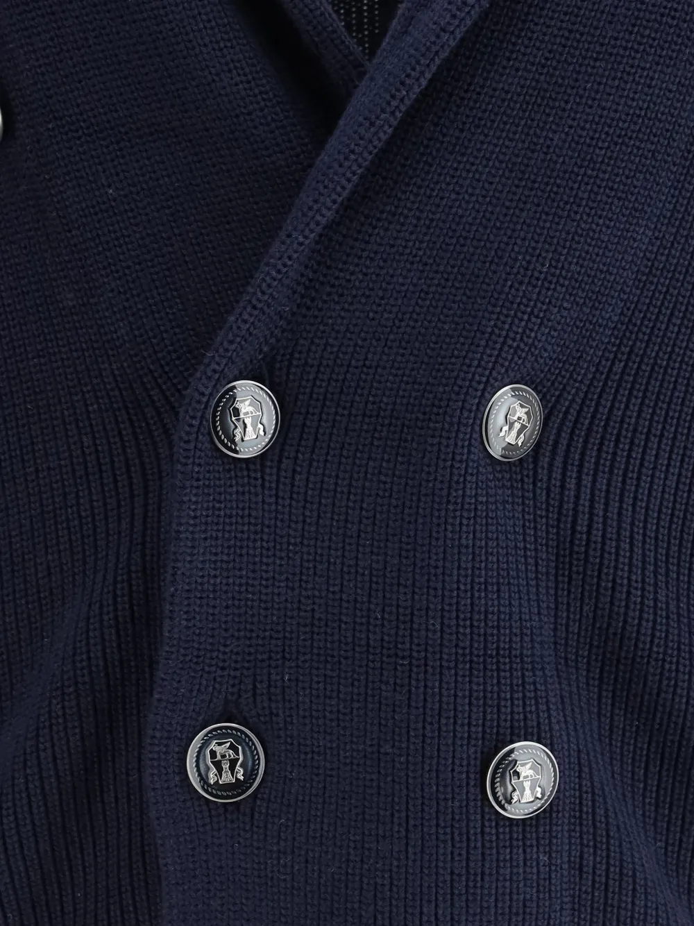  Brunello Cucinelli Shawl-collar Double-breasted Cardigan - Blue 