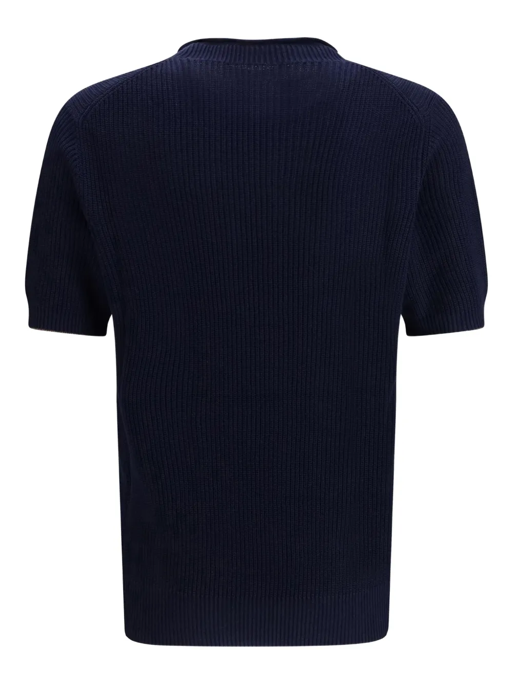Brunello Cucinelli Camiseta canelada com mangas curtas | Azul | Image 1
