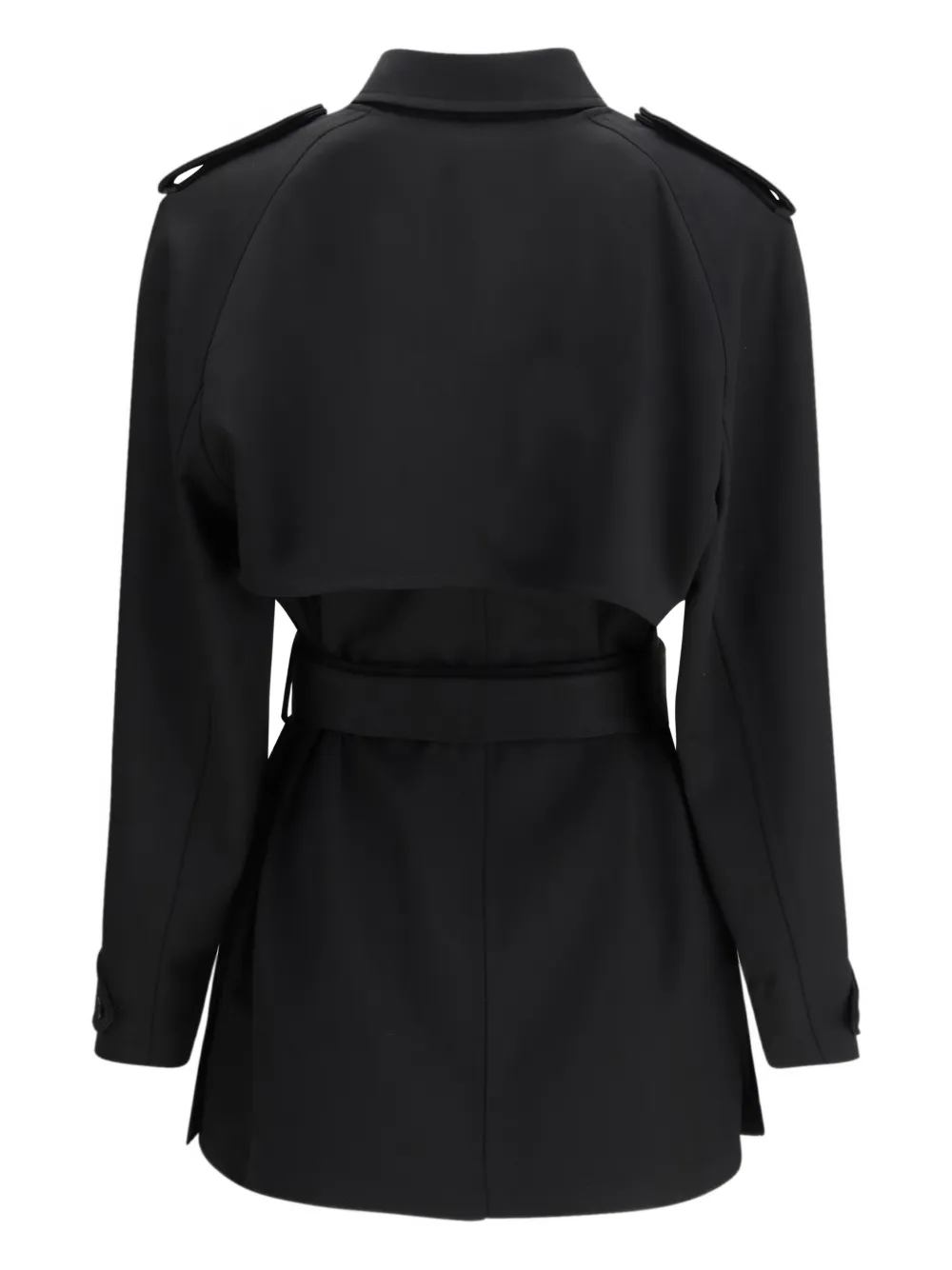 The Row Usuaia Detachable Sleeves Belt Jacket In Black
