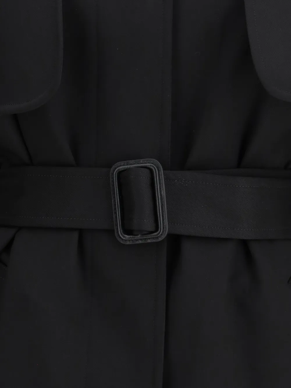 The Row Usuaia Detachable Sleeves Belt Jacket In Black