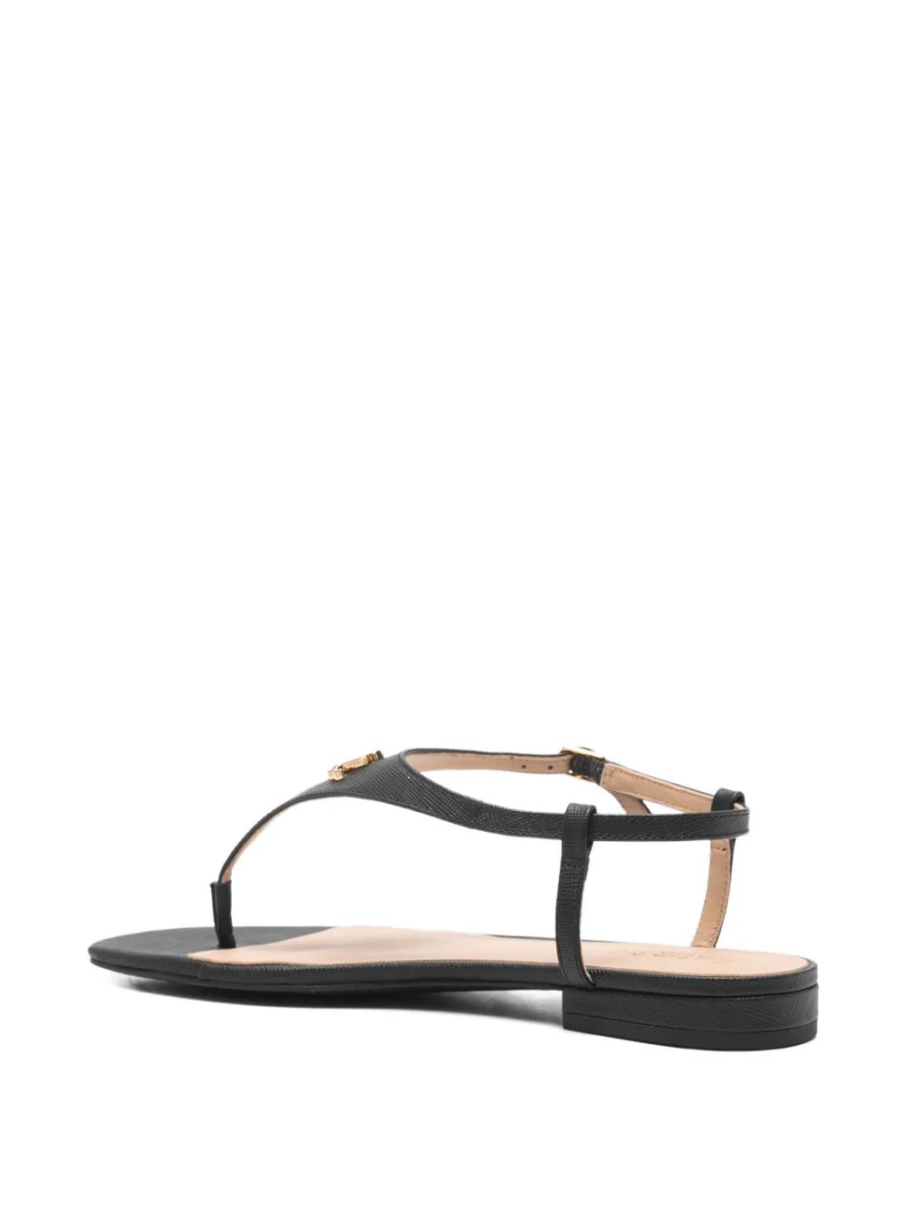 Lauren Ralph Lauren Sandalen met teenbandje en logo Zwart