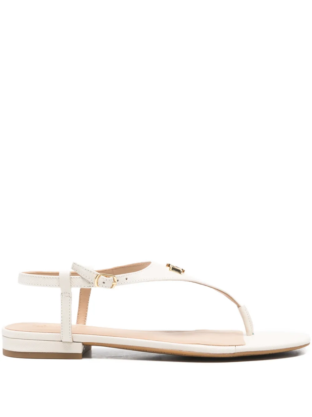 Lauren Ralph Lauren thong-strap leather sandals - Bianco