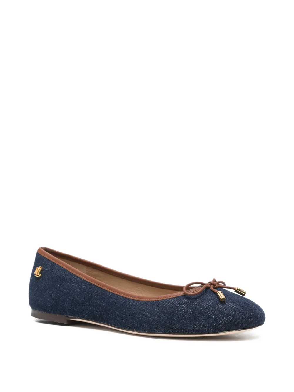 Lauren Ralph Lauren bow-detail ballet flats - Blauw