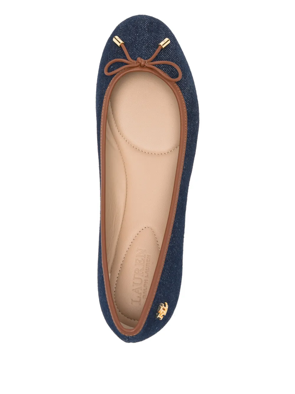Lauren Ralph Lauren bow-detail ballet flats Blauw