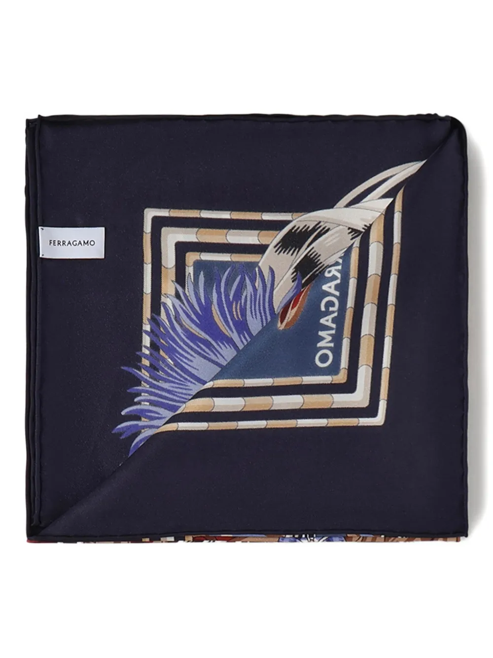 Ferragamo Graphic-pattern Scarf In Blue