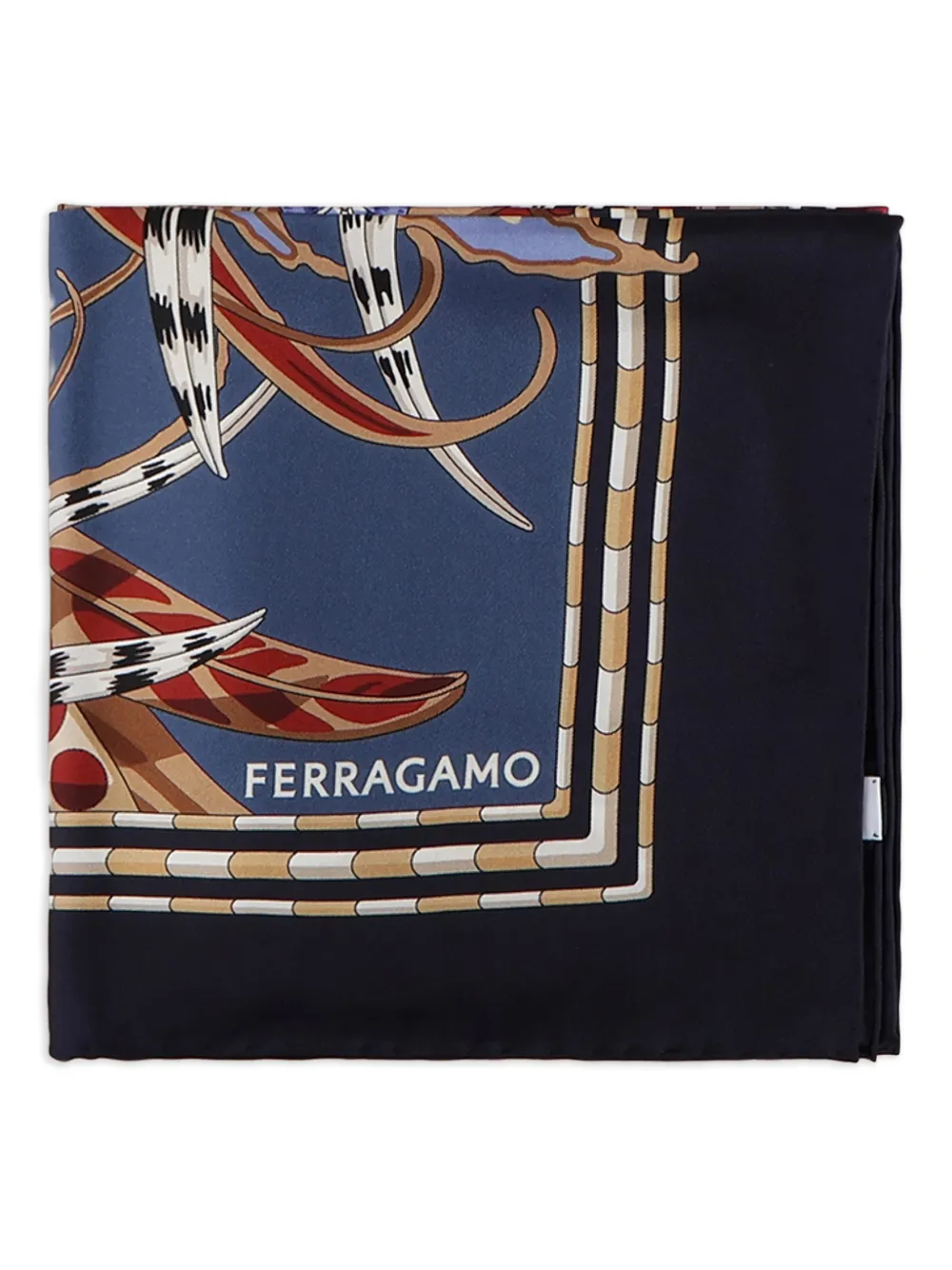 Ferragamo graphic-pattern scarf - Blu