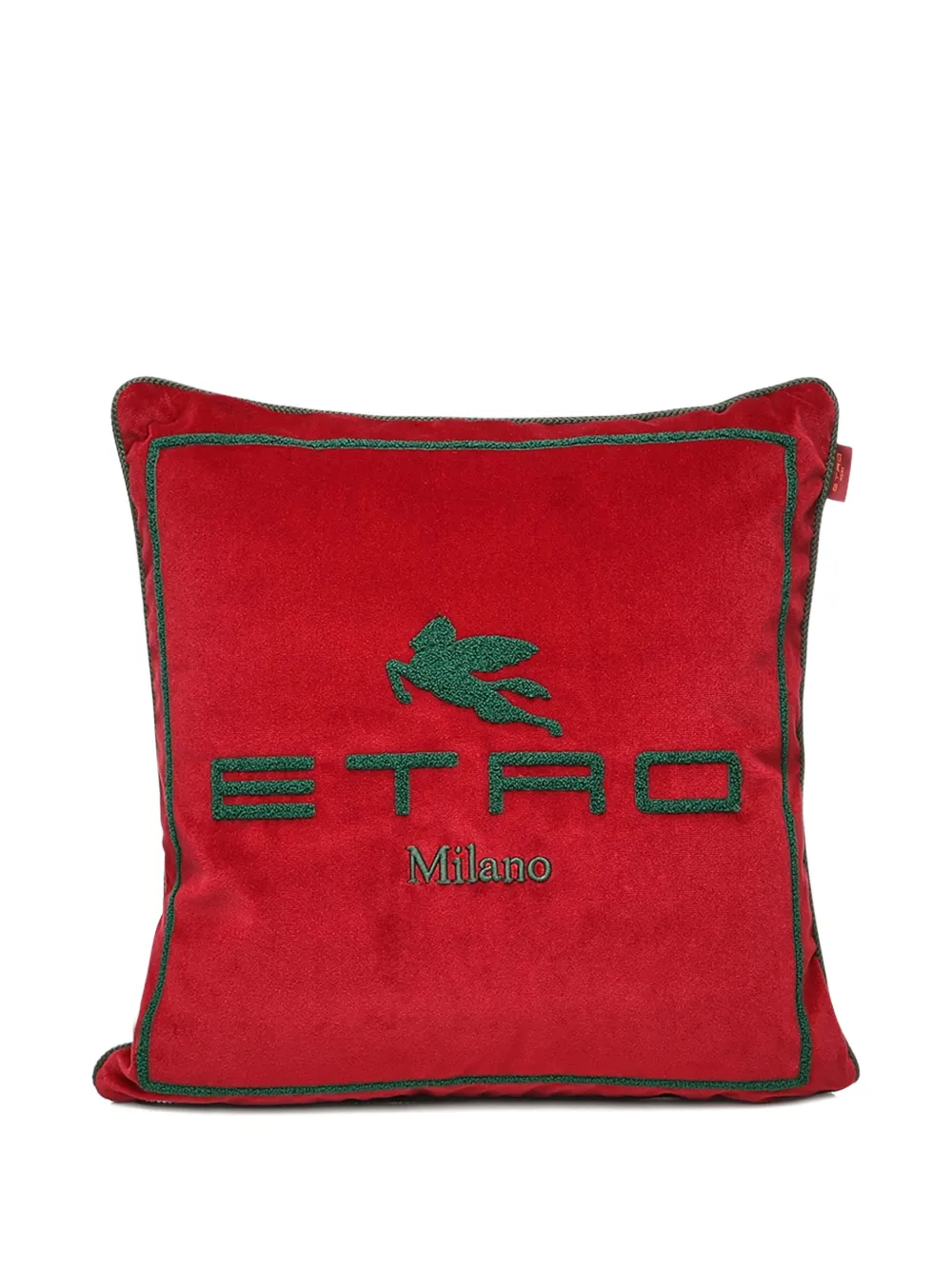 ETRO HOME logo-embroidered cushion (45cm x 45cm) - Rosso
