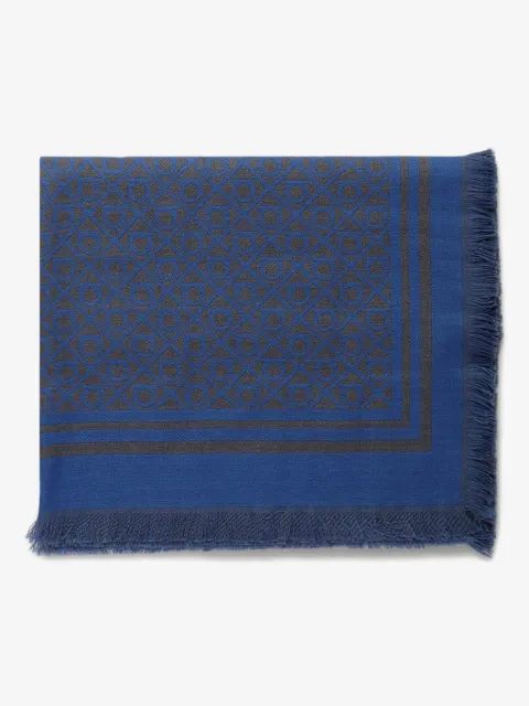 Ferragamo geometric-pattern fringed scarf