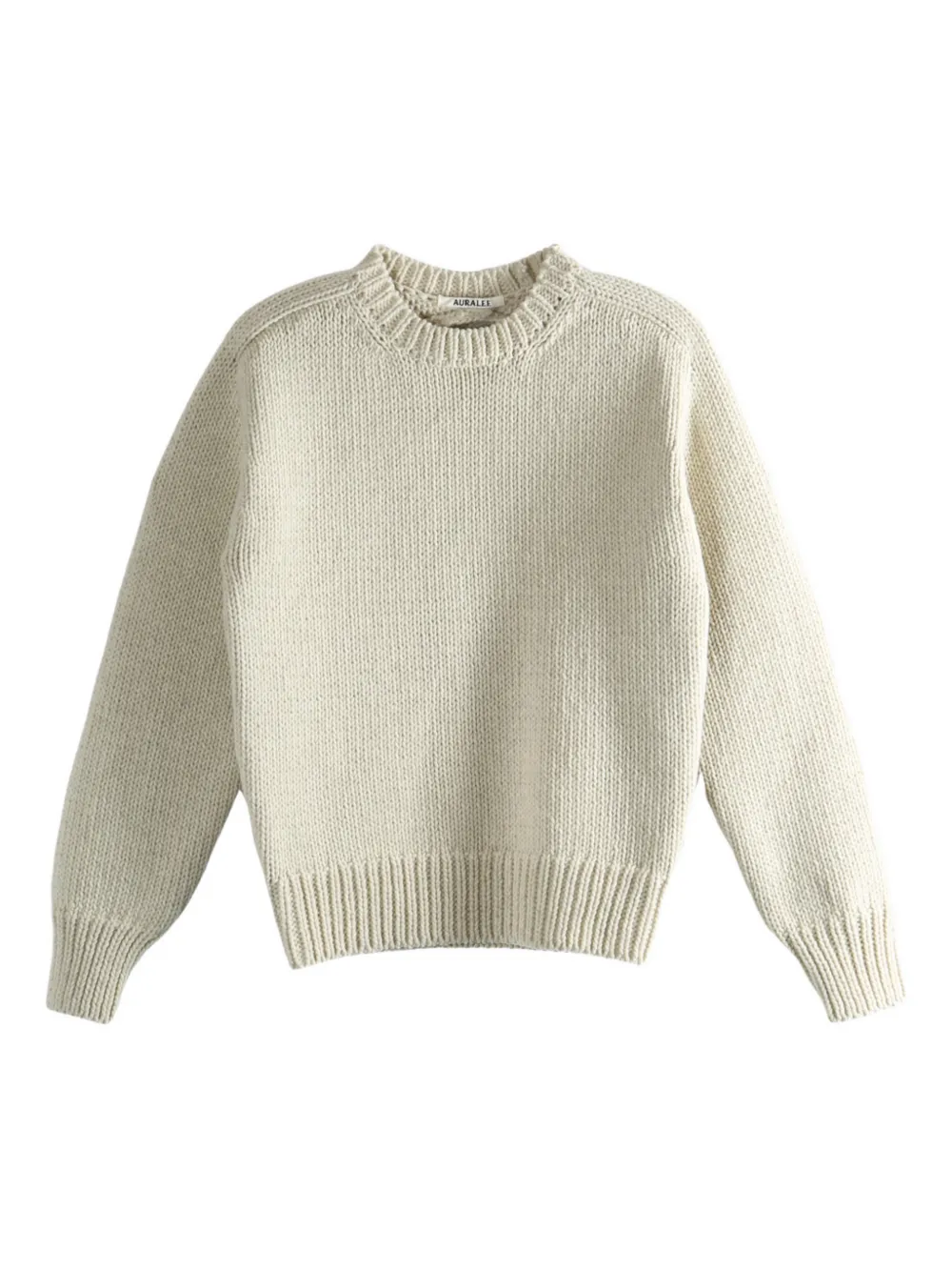 Auralee Wool Cashmere Felted Knitwear In Neutral