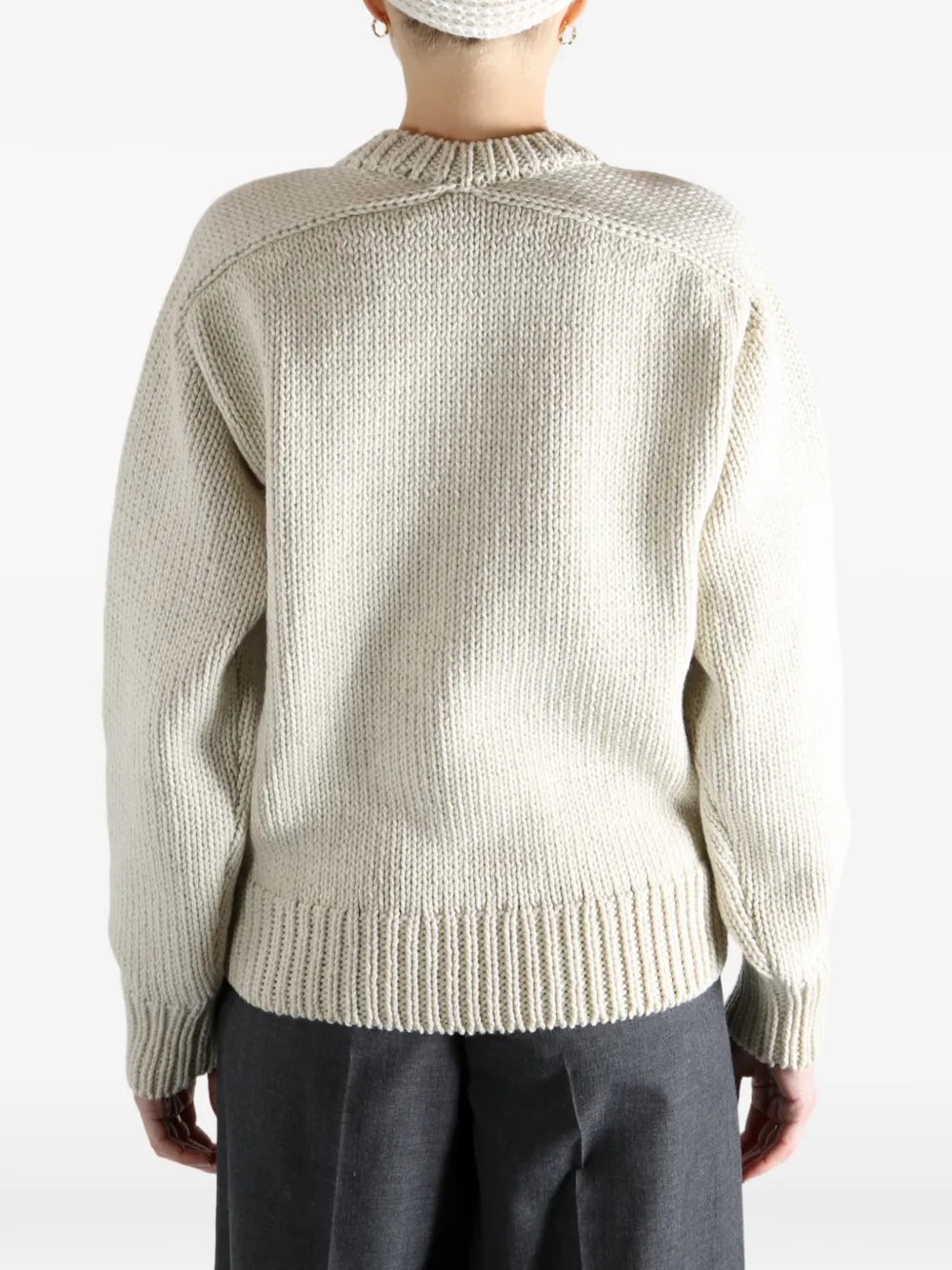 Auralee Wool Cashmere Felted Knitwear In Neutral