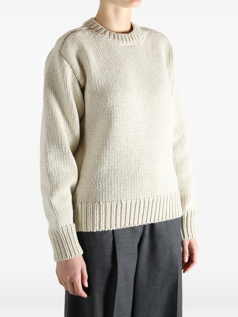 Auralee Wool Cashmere Felted Knitwear In Neutral