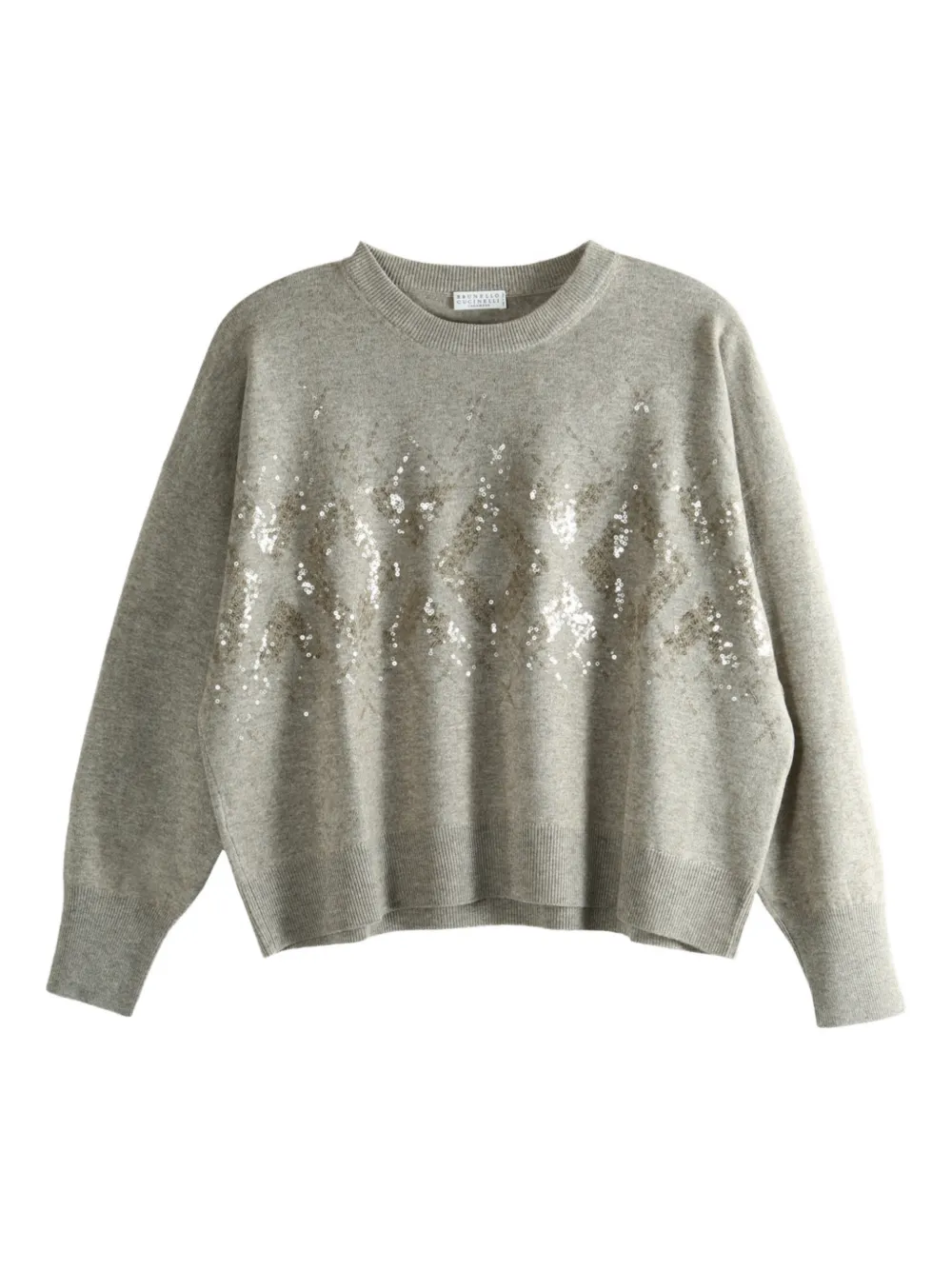 Brunello Cucinelli sequin-embellished sweater - Grigio