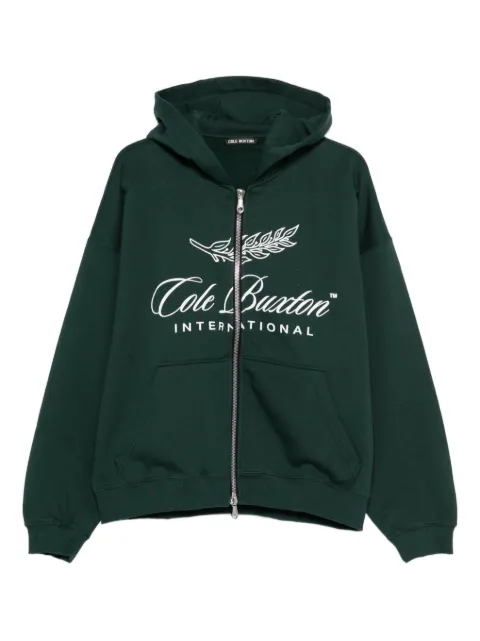 COLE BUXTON logo-print zip-fastening hoodie