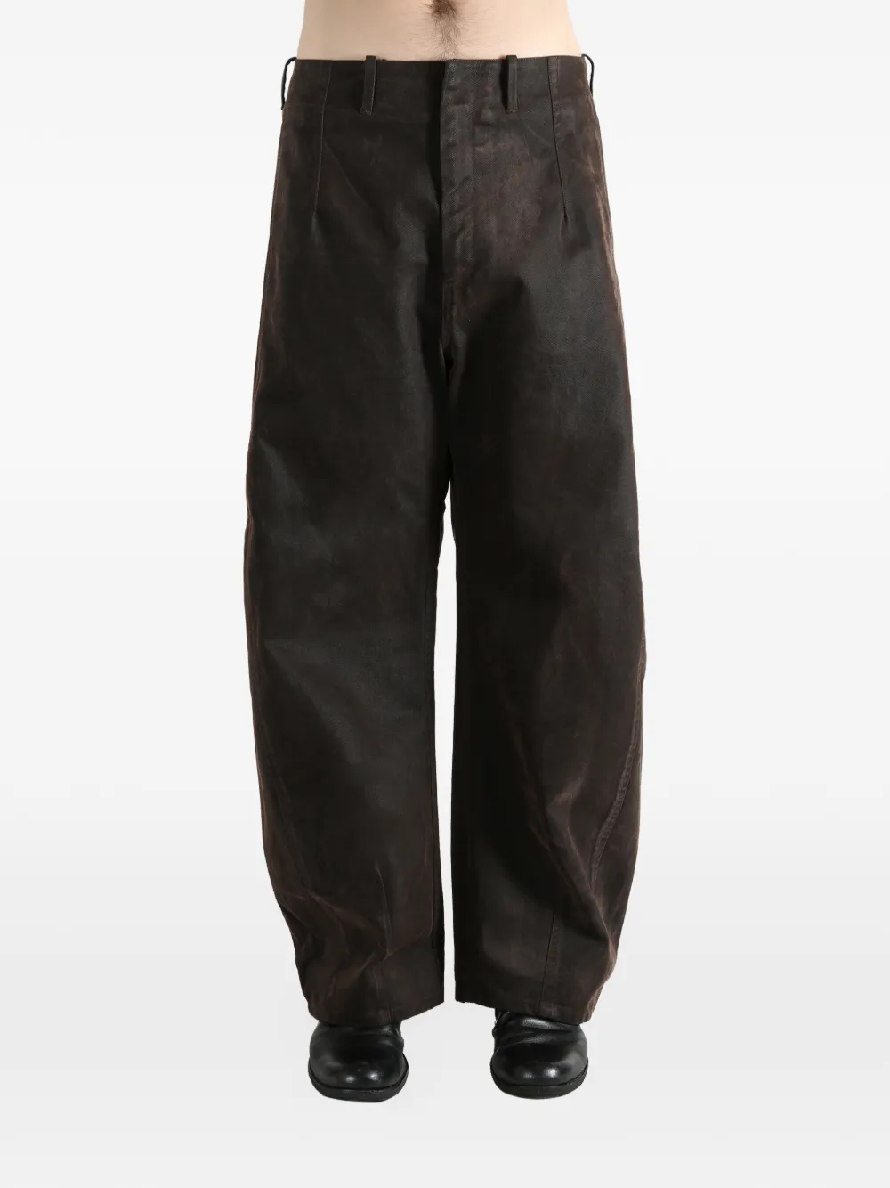 Omar Afridi pleated trousers - Bruin