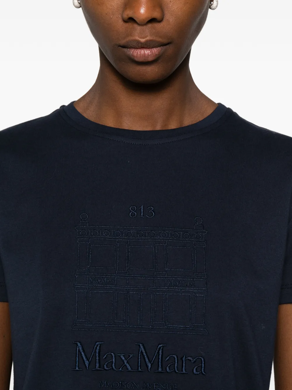 'S Max Mara T-shirt met borduurwerk Blauw