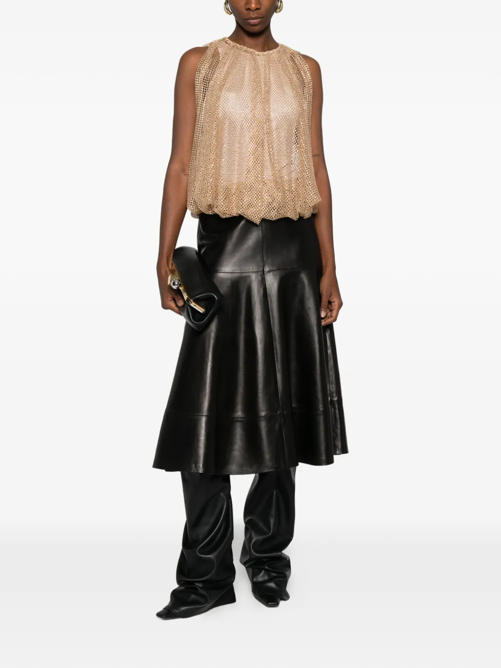  Sportmax Spxnodo Gathered-hem Top - Gold 