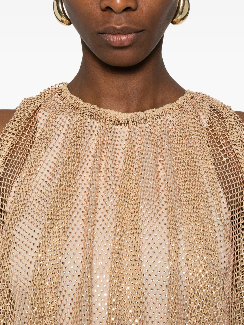 Sportmax SPXNODO top met gesmockte afwerking Goud
