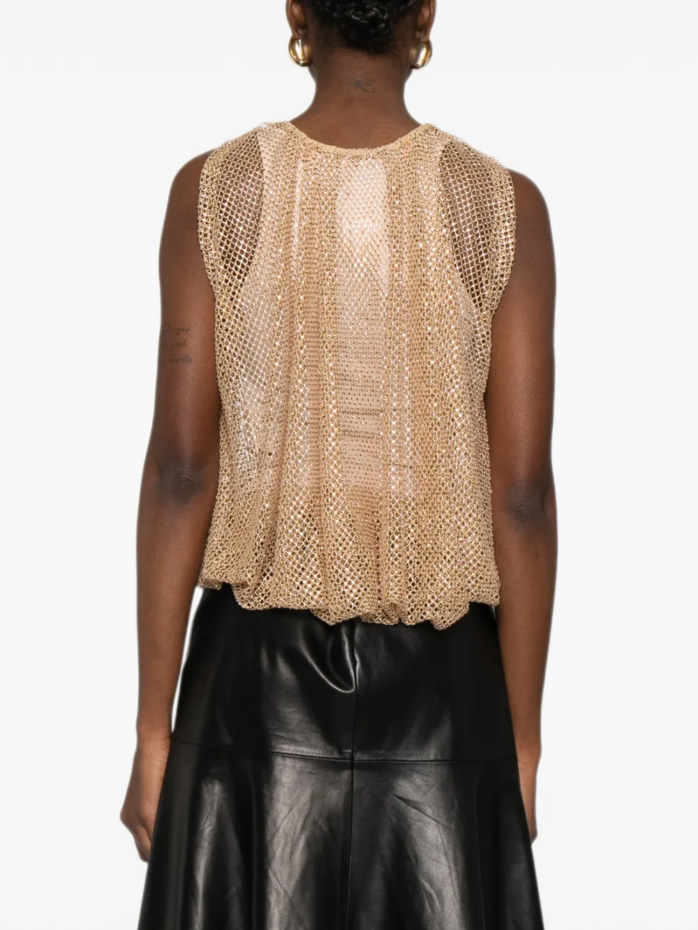 Sportmax SPXNODO top met gesmockte afwerking Goud